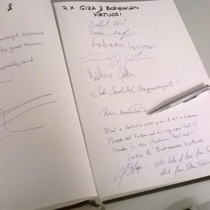 Guest book of concert performers in Cremona - Stradivari Festival