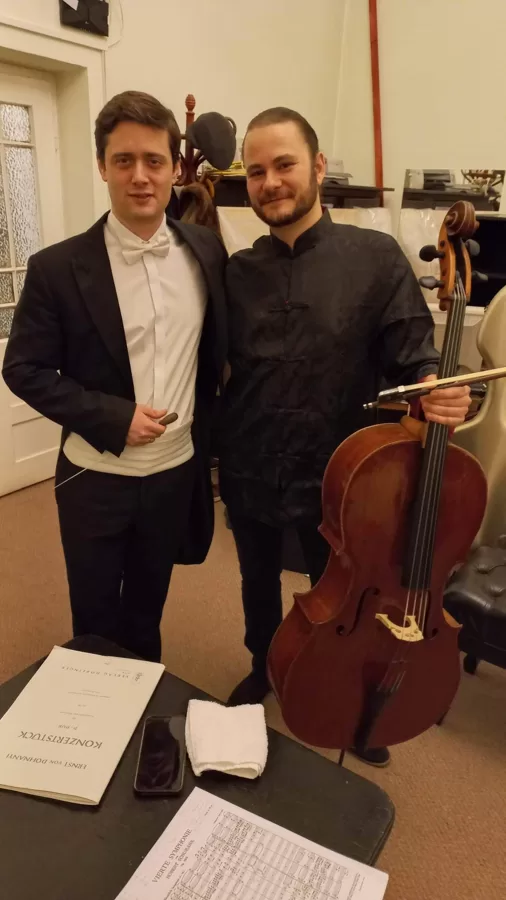 With Maestro Dobszay after Dohnányi cello concerto